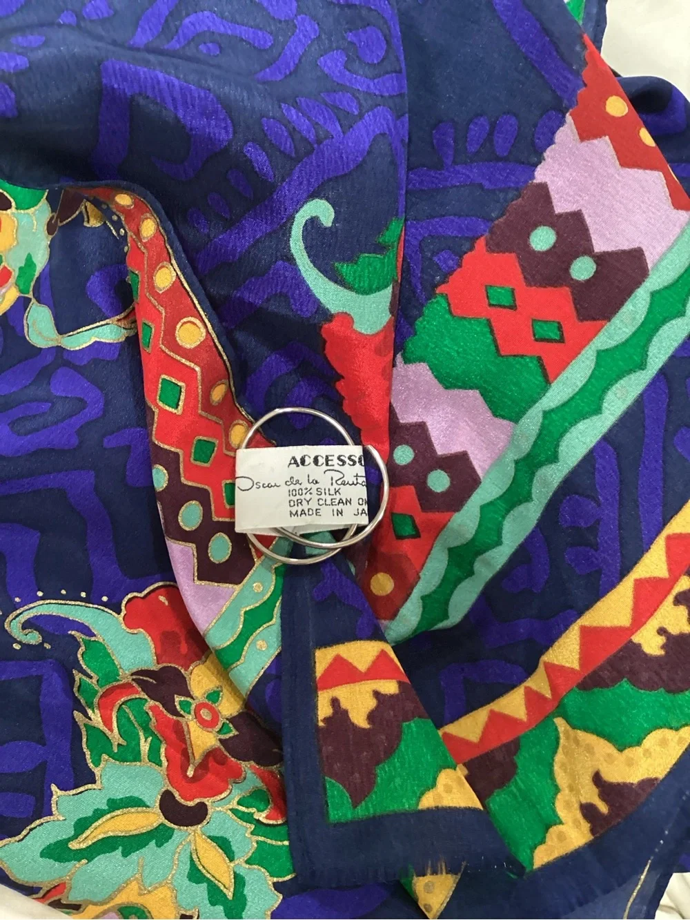 VTG Oscar de la Renta Silk Scarf in MIXED Vibrant colors